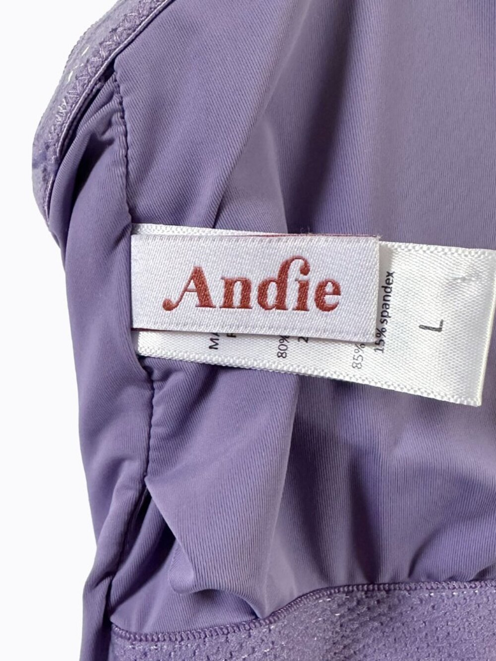 Andie Cabo One-Piece Swimsuit Large Purple Convertible Strapless Recycled Nylon - Picture 7 of 9
